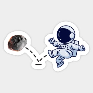 Astronaut plays Meteorite Soccer Sticker